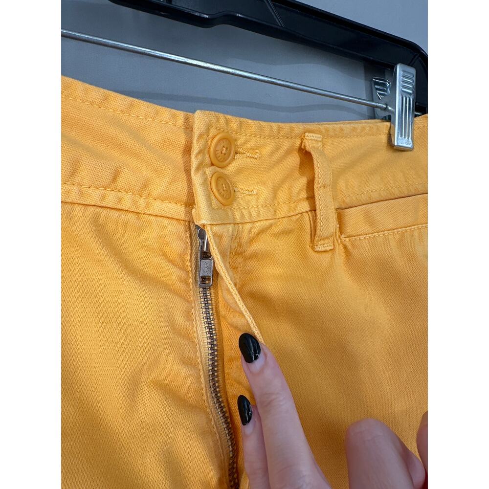 90s Vintage Esprit Shorts Womens Small Yellow High Waist Cotton 80s - Picture 3 of 9